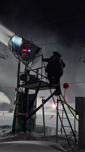 The snow making crew working hard this week to replenish the slopes!