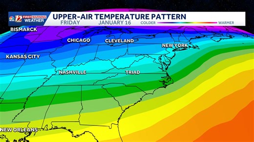PATTERN CHANGE: Get ready to say goodbye to the 60s and 70s, at least for now. Cooler weather starts Sunday and should continue through at least mid-January. Highs in the 40s and 50s will become more common again over the next couple of weeks. Seasonable. | WXII 12 Weather