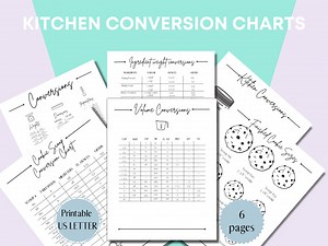 Kitchen Conversion Charts|baking Conversions| Printable| Baking Guide| Baking Board | Baking Bread | Baking Planner - Etsy UK