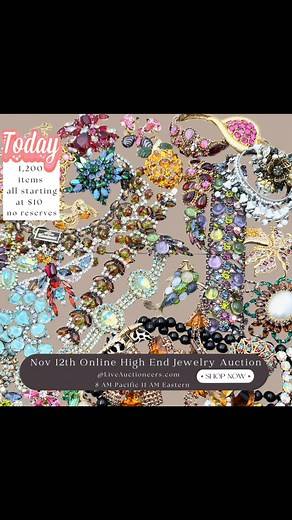 Today! Online Jewelry Auction, Wednesday Nov 12th! https://bit.ly/4bvvFTe Or shop our online stores on Poshmark & Ebay https://bit.ly/4i2aSc5 #schreiner #vintagejewelry #juliana #onlineauction #liveauctioneer | Debra Copeland