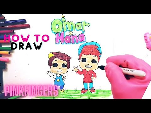How to draw and colour Omar & Hana || Omar and Hana || omar Hana | Easy way to draw & colour for kid