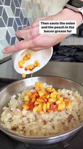 🍑 I’m telling you, this Peachy Bacon Vidalia Onion Dip is your next appetizer hit. 🤤 Creamy, salty, smoky, and a little bit sweet. So easy to make and absolutely DELICIOUS. This dip is one of my favorite ways to use the juiciest Georgia peaches from @treeripefruit! Ad • Grab a box at one of their 200 Peach Stop locations across the Midwest! (I’ll put the link to their schedule in my profile.) RECIPE: 5 strips bacon, finely chopped 1 ripe peach, diced 1 vidalia onion, diced 1/2 teaspoon kosher 