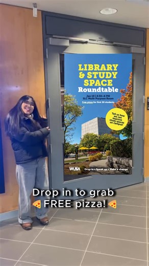 WUSA on Instagram: "📚Come to the Roundtable: Library & Study Space event to share your experience using libraries and study spaces at Waterloo! Give your feedback to help WUSA understand student needs and guide future advocacy and discussions with the university🌟 Drop by to grab some FREE pizza🍕 📅Monday, Jan 19 🕒4:30 - 6 PM 📍SLC Multi-Purpose Room (MPR) For all details, click the link in our bio! 🔗"