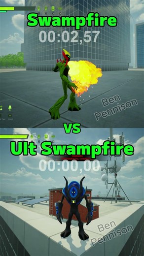Swampfire VS Ultimate Swampfire Falling Race 🏁 Realistic #ben10 #ben10game