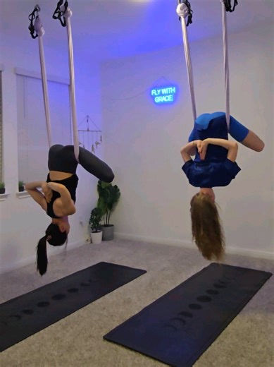 #aerialdrop . At first, you may not understand the cues. But once you take the time, a single word~ Luna, Basic, Reverse, can embody so much information. . It’s like learning ballet terms~ plié, relevé, rond de jambe, plus a million more lol . Aerial Yoga is newer, only 20~30 years old, so a standard reference book doesn't exist like it does for ballet, which is over 400 years old! But make no mistake, Aerial Yoga is just as technical, with its own vocabulary, cues, and precision. . Luckily, the