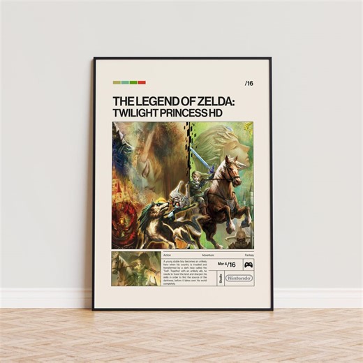 The Legend of Zelda - Twilight Princess HD Poster, Video Game Poster, Minimalist Game Print, Gaming Room Poster, Gamer Gift - Etsy