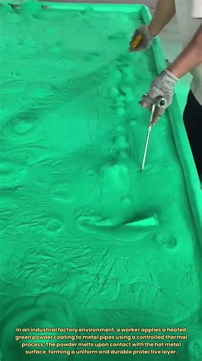Thermal Powder Coating of Metal Pipes in Industrial Manufacturing #shorts