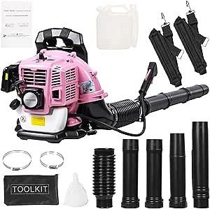 52CC Gas Leaf Blower Backpack – 2-Stroke Engine, 550 CFM High Airflow, Ergonomic &Lightweight,Low Noise & Vibration, Gas Powered Blower for Yard Cleanup, Snow, Landscaping