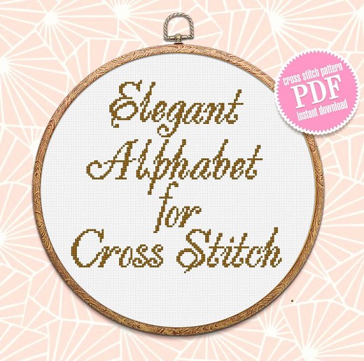 Alphabet Cross Stitch Pattern PDF Calligraphy Stitch, Font Xstitch Chart, Letters Cross Stitch, Digital Download PDF DIY Home Decor #A2 - Etsy
