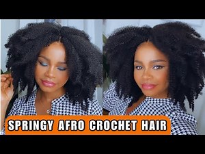 BEST CROCHET AFRO HAIR TUTORIAL Using Expression Springy Afro Twist | Invisible Crochet Type 4 Hair