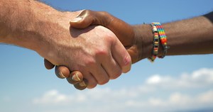 Handshake as symbol of international friendship