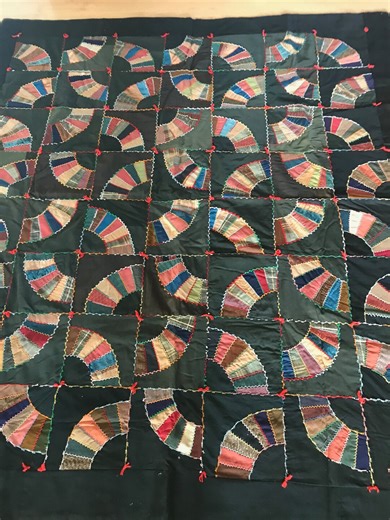 Vintage Grandmother's Fan Quilt: 1920s Fabrics, Embroidered Accents, 66x76 Inches - Etsy