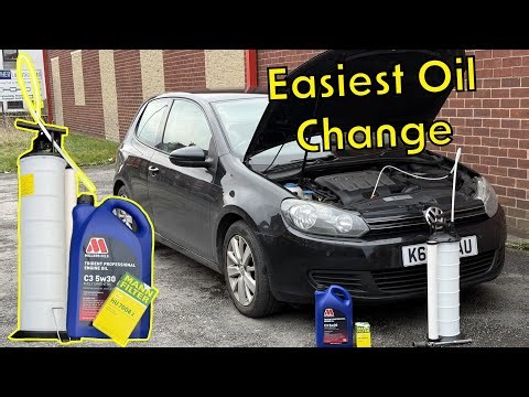 VW Golf 2.0 TDI Easiest Oil Change Method / Sucking Oil Out Volkswagen Golf MK6