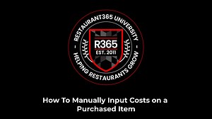 How To Manually Input Costs on a Purchased Item