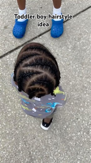 Easy quick toddler braided hairstyle for boys🩵 #braids #toddler #mom