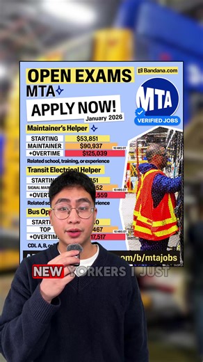 The MTA is hiring for entry level jobs with these exams in January 2026! #jobs #hiring #entrylevel #mta