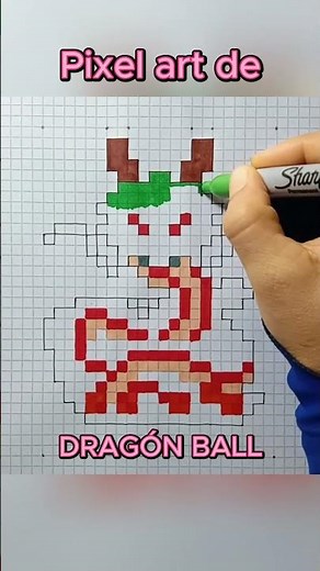 Cómo Dibujar al Dragón de Dragon Ball Z en Pixel Art-How to Draw Dragon Ball Z in Pixel Art