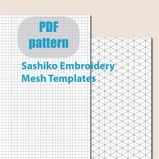 Sashiko Embroidery Grid Templates – Printable PDF & Vector Illustrator File - Etsy
