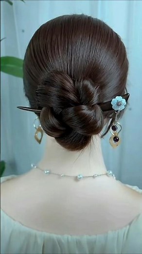 beautiful Chinese hairpin easy to make hairstyle #hairstyles #tutorial #hairtutorial #hairstyle #yt