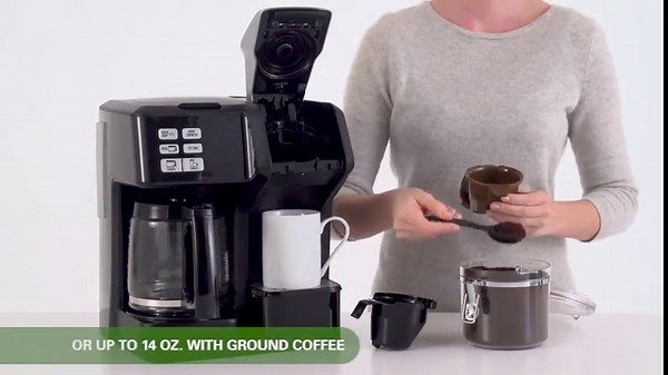 Hamilton Beach FlexBrew Trio 2-Way Coffee Maker, Compatible with K-Cup Pods or Grounds, Single Serve & Full 12c Pot, Permanent Gold-Tone Filter, Black & Silver