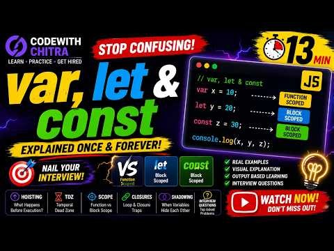 Learn var, let & const Once and For All | JavaScript Fundamentals