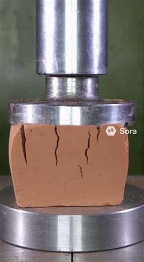 The Great Fracture: Hydraulic Press Crushes Hard Clay Brick (Sharp Crack Sound) 🧱🔨