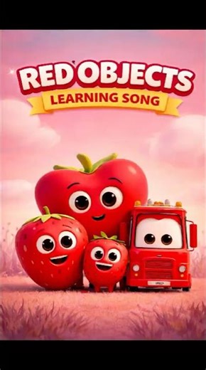 Learn Color RED 🔴 Red Animals and Objects for Kids #shorts