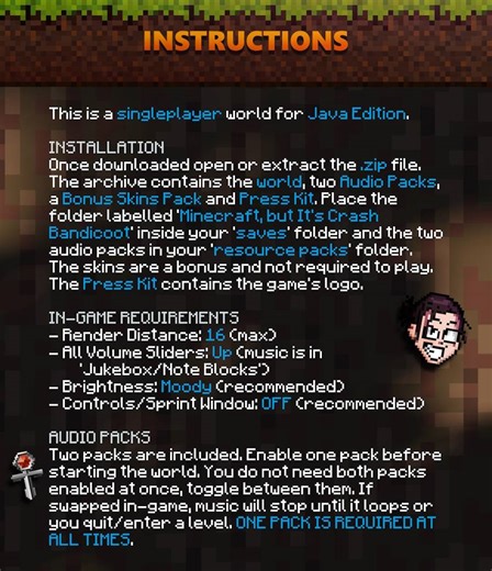 Minecraft, but It's Crash Bandicoot (Remake) Minecraft Map