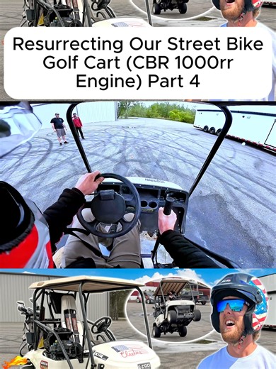 Resurrecting Our Street Bike Golf Cart (CBR 1000rr Engine) #fyp #bike #ebike #change #engine #machine #tes