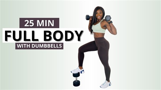 Full Body Dumbbell Strength + Cardio—25 Min Intermediate/Advanced Workout!