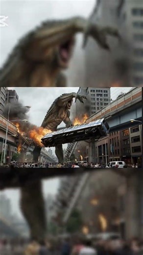 Giant Lizard Man Attacks the City!