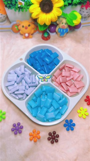 ألوان الجيلي اللطيفة 💚🩷💜🤗 #gummy #colorsorting #viralshorts