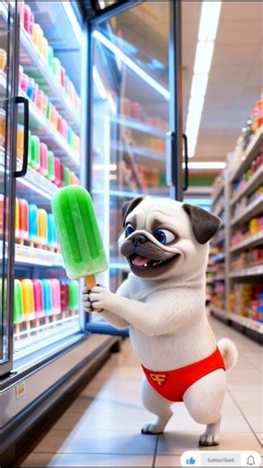 “White Pug’s Secret Ice Pop Adventure!” #ai #dog