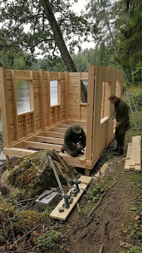 Secret Workshop by the River #viral #diy #timelapse #shorts