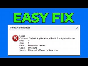 How To Fix Permission Denied 800A0046 Code Windows Script Host Error