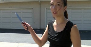 Homeowner armed with knife chases away intruder