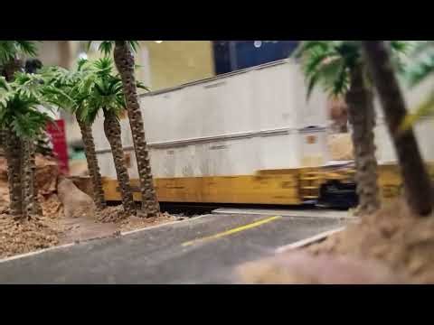 Wow!!! Freight Double Stack Train. 4 Locomotives & 76 cars. 5500 feet, Over 1 Mile Long!