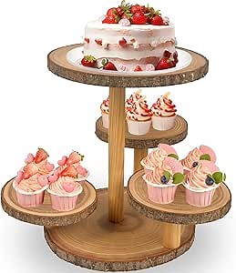 Cupcake Stand Display - Wood Dessert Cupcake Stand Display, 4 Tier Cupcake Stands for 50 Cupcakes, Cup Cake Tower Stand Holder, Cake Stands for Party, Birthdays, Weddings, Baby Showers, Holiday Decor