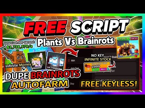 Plants Vs Brainrots Script Gui Hack | INSTANT TIER 3, AUTOFARM, KILL AURA, DUPE + MORE! *NO KEY*