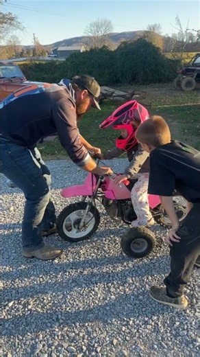 3-Year-Old Girl Masters Mini Dirt Bike on First Ride