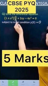Q) Solve the differential equation (1+𝑥^2 ) 𝑑𝑦/𝑑𝑥+2𝑥𝑦−4𝑥^2=0 subject to initial conditi