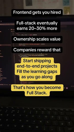 DM me ‘full stack’ to find out more on how to break into tech as a full stack or frontend dev