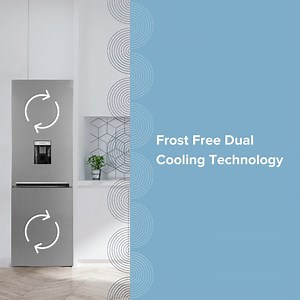 Maximise food storage with the Defy 302L Full No Frost Fridge-Freezer. With spacious fridge and freezer compartments, it's the perfect solution for long weekend gatherings and growing families. This impressive unit also features dual cooling technology, which ensures that the fridge and freezer have separate cooling systems - so your ice won't taste like your Sunday roast! And with no frost technology, you can say goodbye to ice buildup and enjoy delicious, fresh food. | Defy