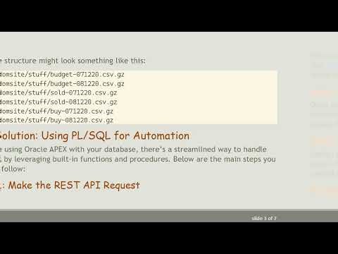 How to Automate Downloading, Unzipping, and Inserting CSV Files into Oracle using PL/SQL