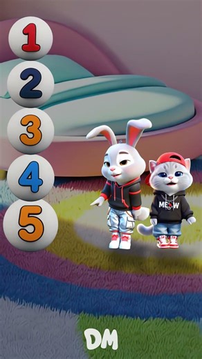 Count with Bunny & Cat 1 to 7 🎶 #kidssong #counting #learning
