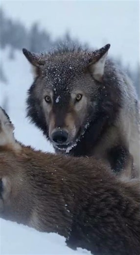 Lone Wolf Takes Down Massive Elk in Deep Snow | Nature's Ruthless Hunt #animalattacks #animals