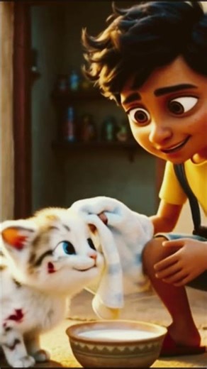 ladke aur billi ki dosti ♥️☺️ #short #aishorts #@AIFun-q8t