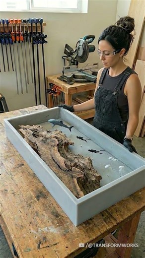 Ocean Resin Sculpture with Unreal Depth 🌊 #resincrafts