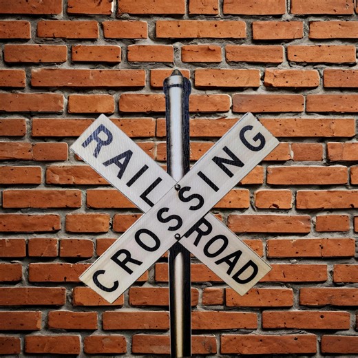 Railroad Crossing Sign – Vintage PVC Wall Decor for Train Lovers & Industrial Spaces - Etsy