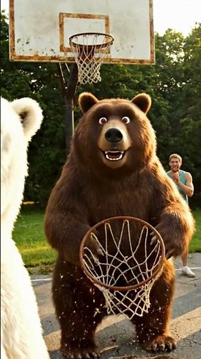 We Bare Bears Play Basketball with Humans 🏀🐼🐻❄️ | Funniest Match in History! 😂🔥